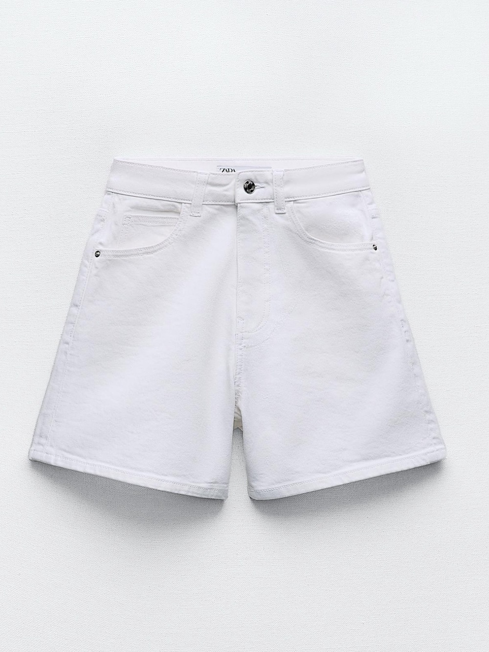 Zara Mom Fit White Denim Shorts